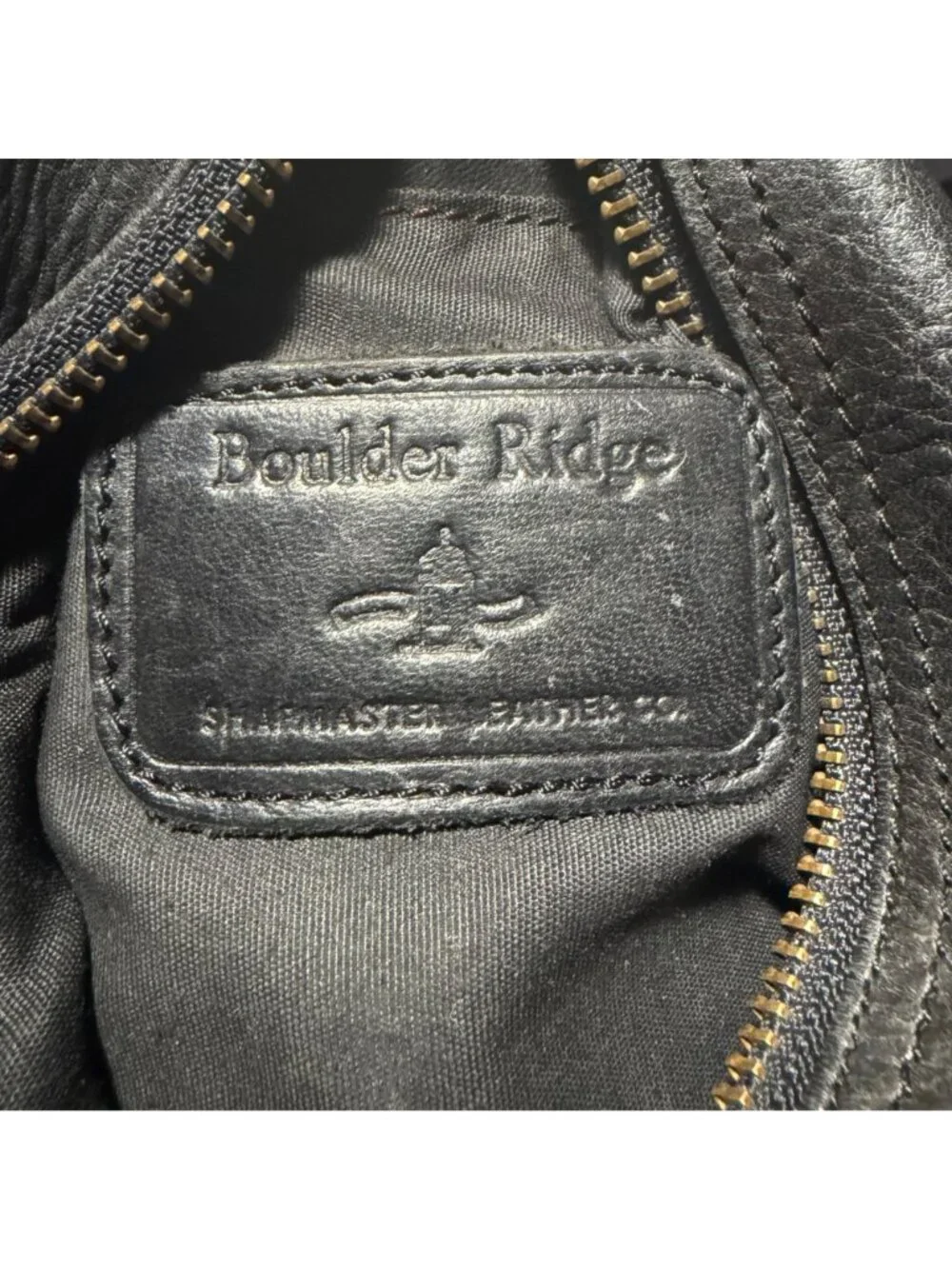 Vintage Boulder Ridge Shafmaster Leather Co Black Sling Backpack Bag Some Flaws